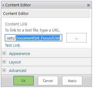 Document Set Focus Text File